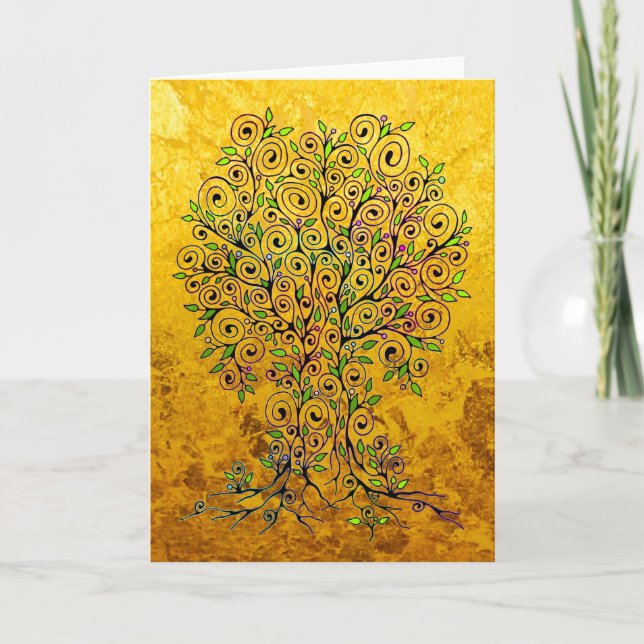 Carte Arbre De Vie - Spirales Fruits Feuille 1 (Devant)