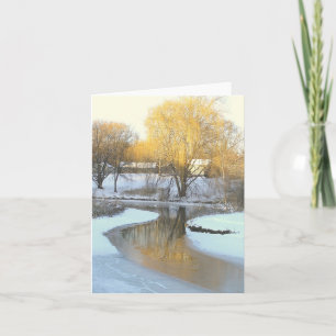 CARTE ARBRE D'OR REFLÉTÉ DANS L'ÉTANG DE