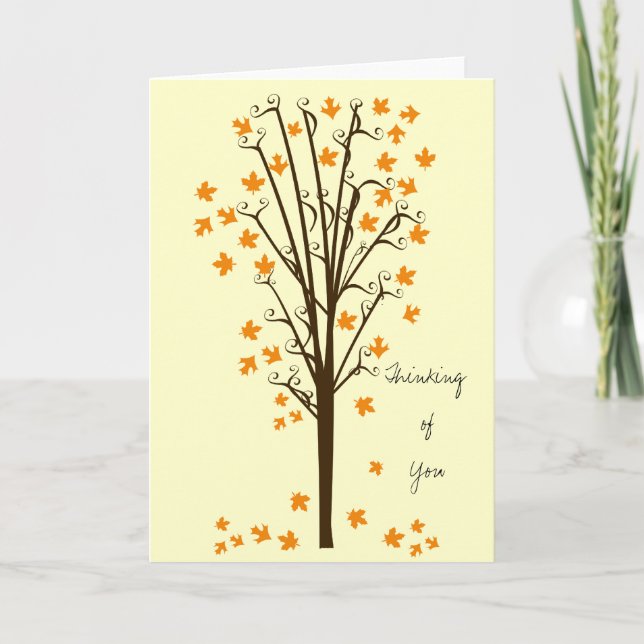 Carte Arbre Feuille orange (Devant)