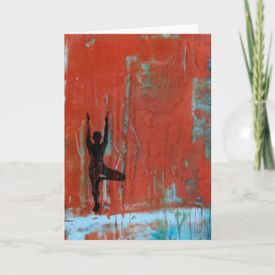 Carte Arbre Pose Yoga Girl Greeting Card