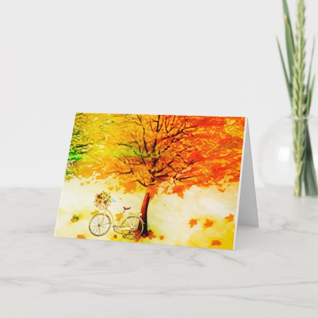 Carte Arbre qui tombe et vélo (Devant)