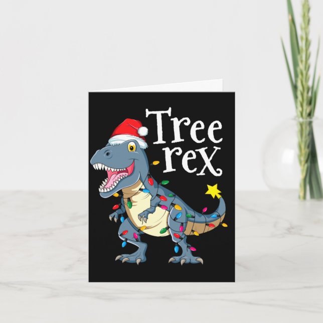 Carte Arbre rex dinosaure Noël  (Devant)