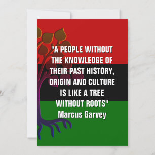 Carte ARBRE SANS RACINES Marcus Garvey Histoire noire