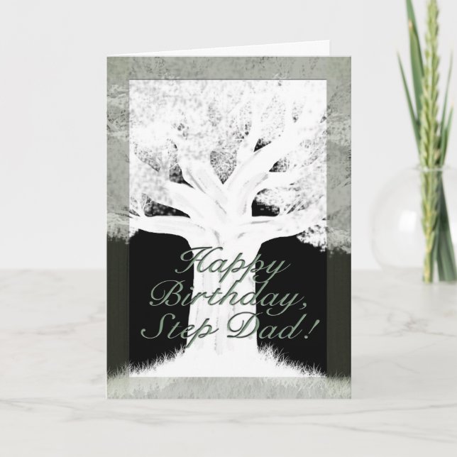 Carte Arbre Silhouette-Anniversaire (Devant)