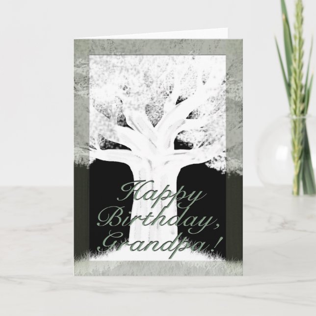 Carte Arbre Silhouette-Anniversaire (Devant)