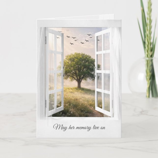 Carte Arbre solitaire de sympathie dans une fenêtre  (Devant)