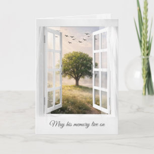 Carte Arbre solitaire de sympathie dans une fenêtre 