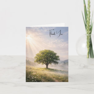 Carte Arbre Solitaire Sympathie de Remerciement