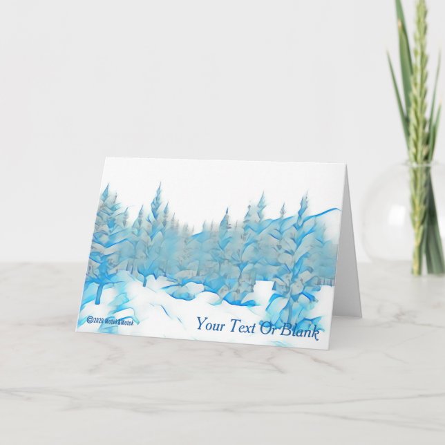 Carte Arbres bleus neigeux (Devant)
