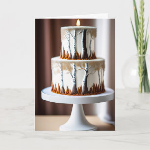 Carte Arbres de bouleau blanc et joyeux anniversaire des