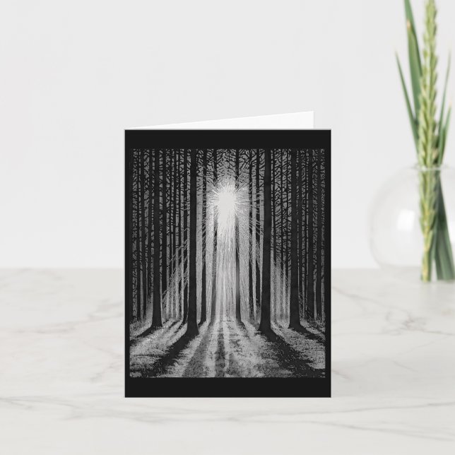 Carte Arbres de grunge de forêt foncée effrayant Hallowe (Devant)