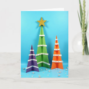 Carte Arbres de Noël Colorés