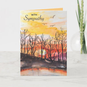 Carte Arbres et oiseaux modifiables au coucher du soleil