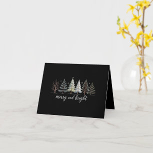 Carte Arbres Joyeux et Lumineux Noël Fêtes Hiver