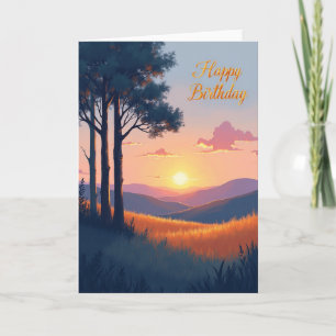 Carte Arbres Lueur d'Anniversaire