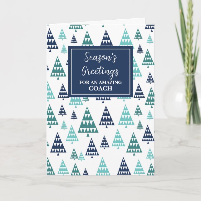 Carte Arbres modernes Coach Noël vacances (Devant)