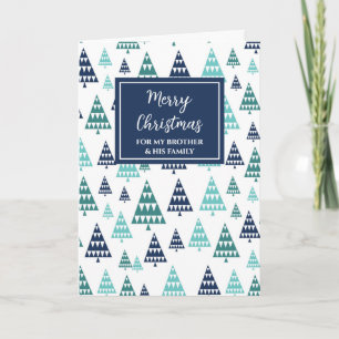 Carte Arbres modernes Frère et famille Joyeux Noël