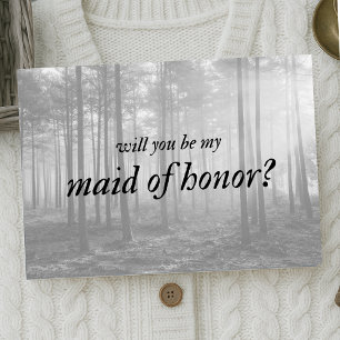 Carte Arbres noirs et blancs folk Cottagecore Maid of Ho