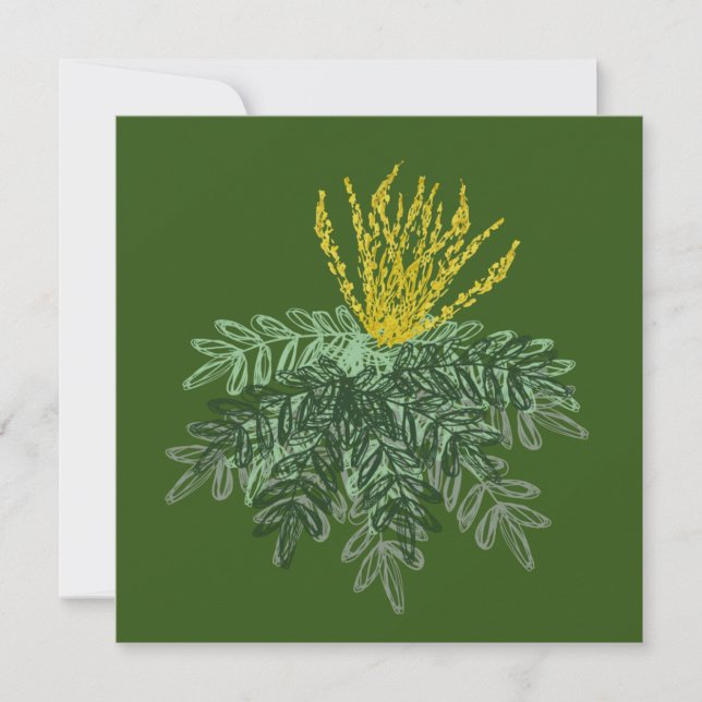 Carte Arbuste botanique de Mahonia Dessiné à la main  Ve (Devant)