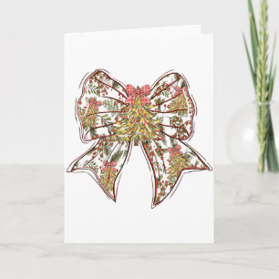 Carte Arc Coquet Noël Arbre de Noël Fêtes Xmas Féminin F