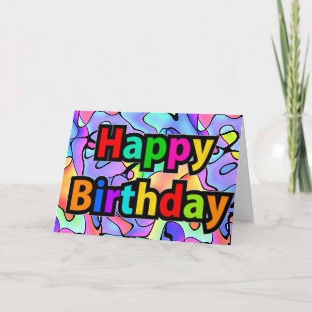 Carte Arc-en-ciel Bright Art Joyeux Anniversaire (Devant)