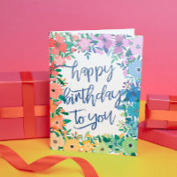 Arc-en-ciel - Brosse Script Joyeux anniversaire