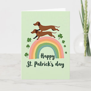 Carte Arc-en-Ciel de Dachshunds Chanceux