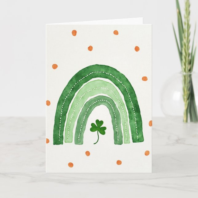 Carte Arc-en-Ciel Vert Shamrock (Devant)