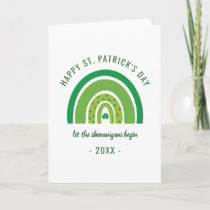 Carte Arc-en-ciel vert Trèfle irlandais Bonne Fête de la