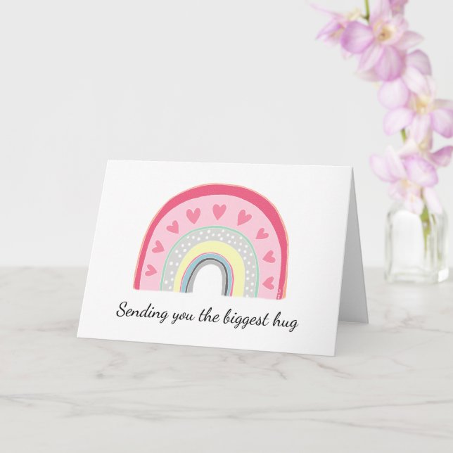 Carte Arc-en-ciel vous envoyant le plus gros câlin migno (Orchidée)