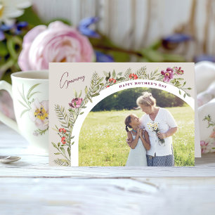 Carte Arc Floral Photo Bonne fête des mères Grammy