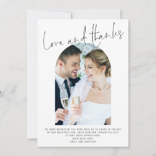 Carte Arc moderne 2 Photos Amour et Merci Mariage