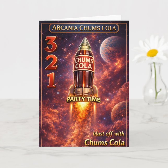 Carte Arcadia chum cola fusée lancement sci-fi anniversa (Petite plante)
