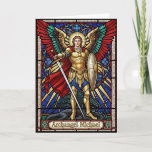 Carte Archange Michel - Ange Coloré en Verre Cathédrale