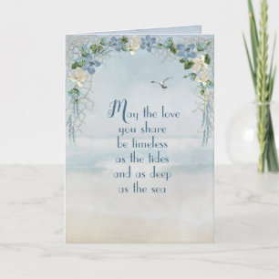 Carte Arche à fleurs mariages sur l'aquarelle océanique