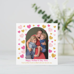Carte Arche de cœurs à l'aquarelle 1 Photo Fête des Mèr
