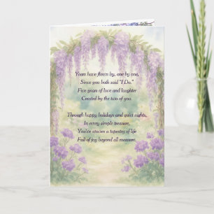 Carte Arche de la Wisteria 5e Anniversaire dans un jardi
