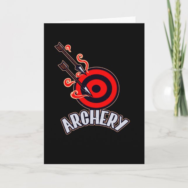 Carte Archer en bois et flèches du logo du tir à l'arc (Devant)