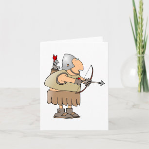 Carte Archer Médiéval Guerrier Drôle Chevalier avec Arc