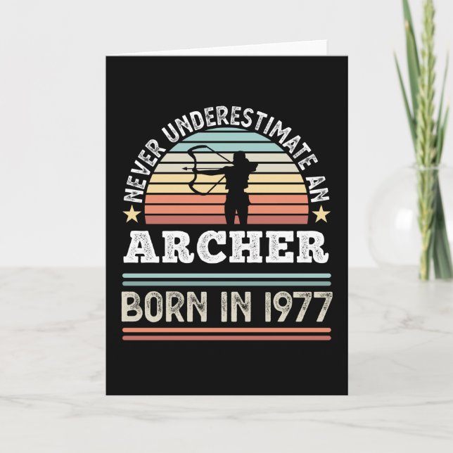Carte Archer né 1977 50e anniversaire tir à l'arc Cadeau (Devant)