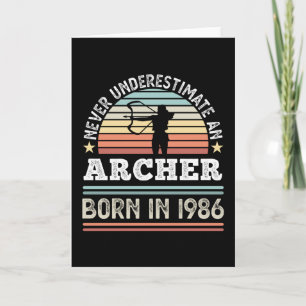 Carte Archer né 1986 40e anniversaire tir à l'arc cadeau