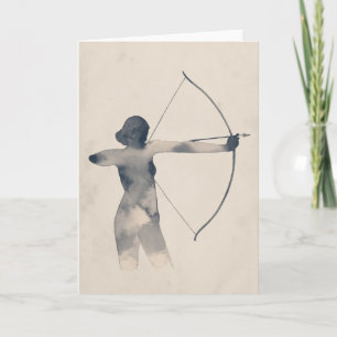 Carte Archeress Watercolor Silhouette