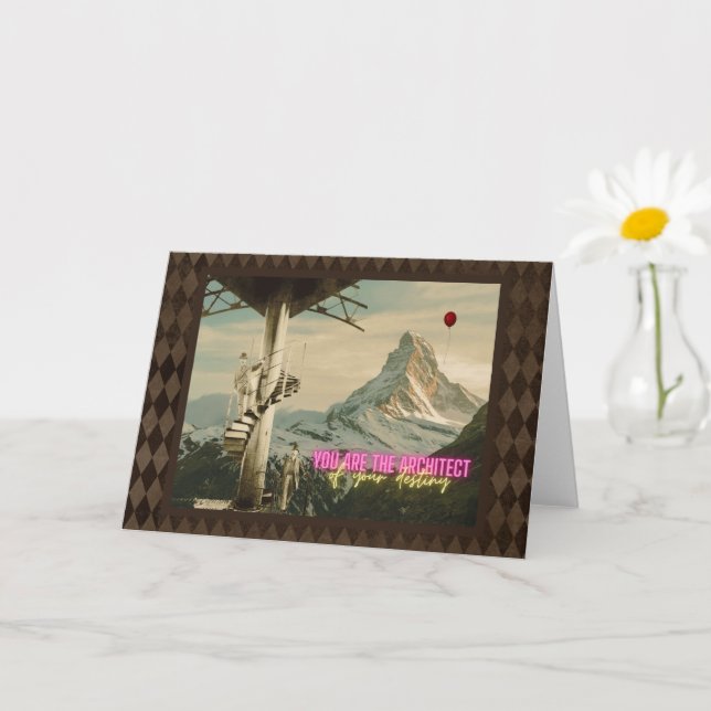 Carte Architecte de votre destination Collage surréalist (Petite plante)