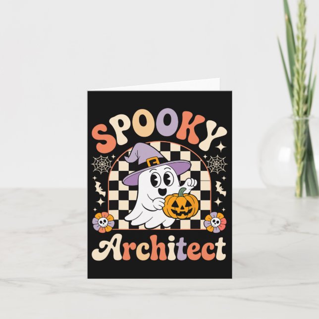 Carte Architecte Éffrayant Rétro Halloween Pum Architect (Devant)