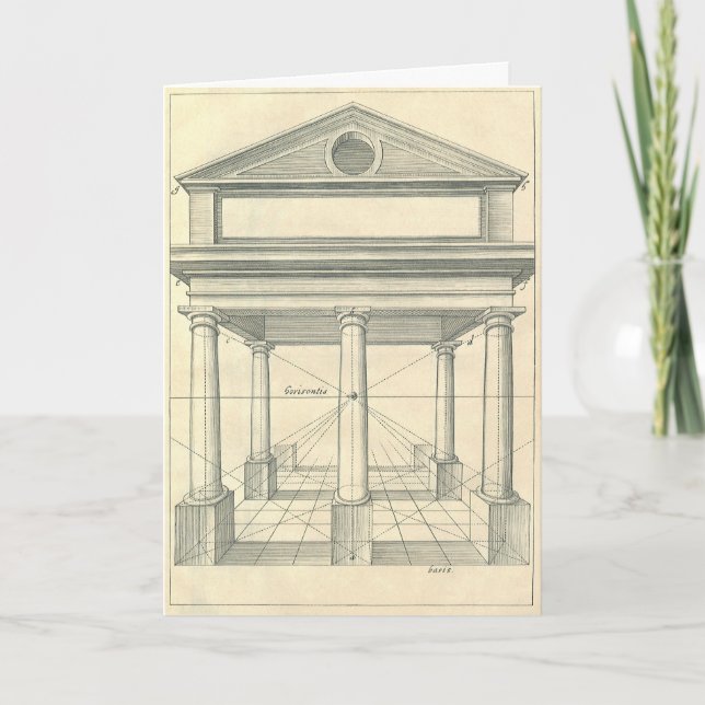 Carte Architecture Ancienne, Portique Romain avec Colonn (Devant)