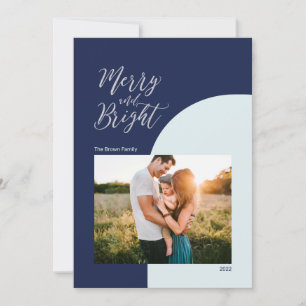 Carte Argent et bleu   Joyeux et lumineux voeux de Noël