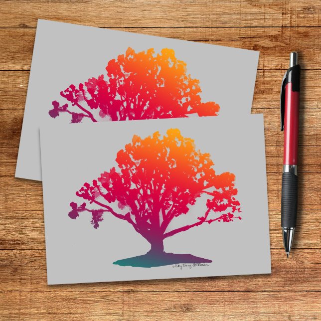 Carte argent sarcelle magenta Arbre de Vie chêne é (Créateur téléchargé)