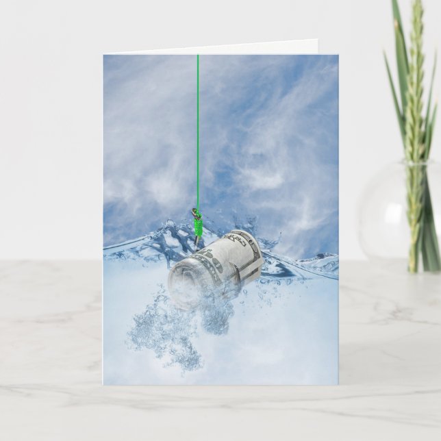 Carte argent sur le hameçon de poisson (Devant)