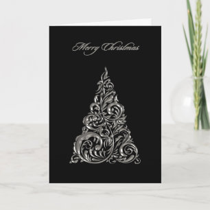 Carte argentée de Joyeux Noël