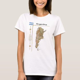 Carte Argentine + Drapeau + Titre T-shirt